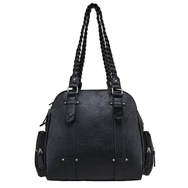 Vism Concealed Carry Braided Shoulder Bag, Black, BWB001 Carrying Bag