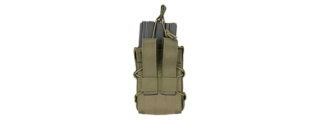 Lancer Tactical 1000D Nylon Molle Bungee Double Mag Pouch (Od Green)