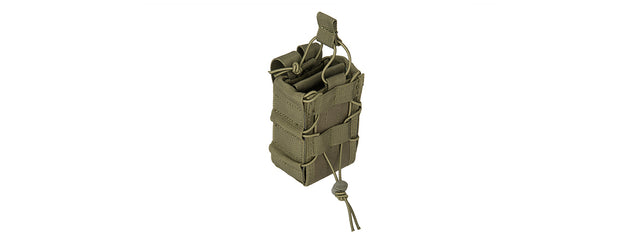 Lancer Tactical 1000D Nylon Molle Bungee Double Mag Pouch (Od Green)