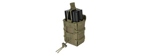 Lancer Tactical 1000D Nylon Molle Bungee Double Mag Pouch (Od Green)