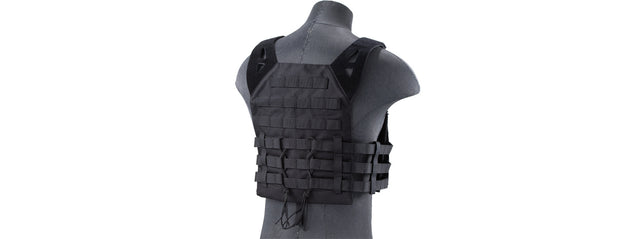 Lancer Tactical Lightweight Molle Tactical Vest with Retention Cords (Color: Black) Airsoft Gun / Accessories