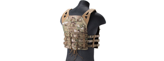 Lancer Tactical Lightweight Molle Tactical Vest with Retention Cords (Color: Camo) Airsoft Gun / Accessories