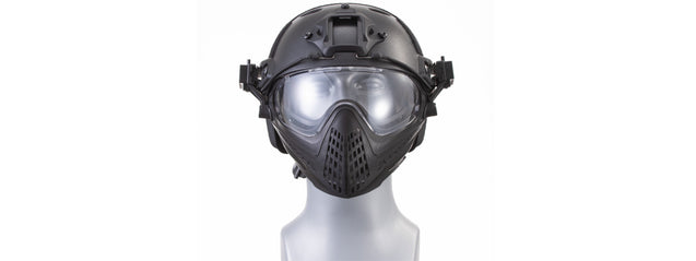 G-Force Pilot Full Face Helmet w/ Plastic Mesh Face Guard (Color: Black) Airsoft Gun / Accessories