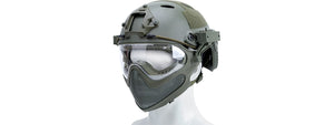G-Force Pilot Full Face Helmet w/ Plastic Mesh Face Guard (Color: OD Green) Airsoft Gun / Accessories