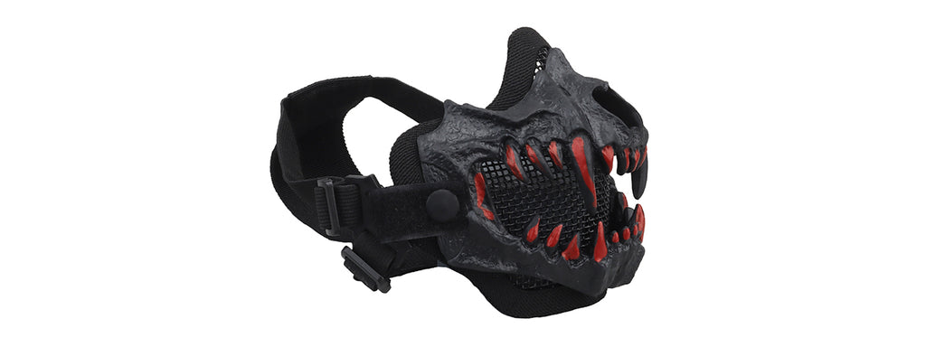 Fangs Mesh Lower Face Mask (Color: Black) - Army AirsoftGuns