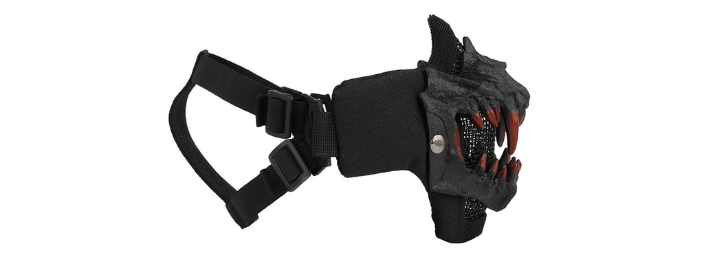 Upgraded Fangs Mesh Lower Face Mask (Color: Black) - Army AirsoftGuns