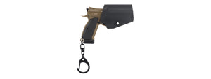 Tactical Detachable Mini Pistol Keychain with Holster (Color: Tan)