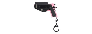 Tactical Detachable Mini 1911 Pistol Keychain with Holster (Color: Pink)