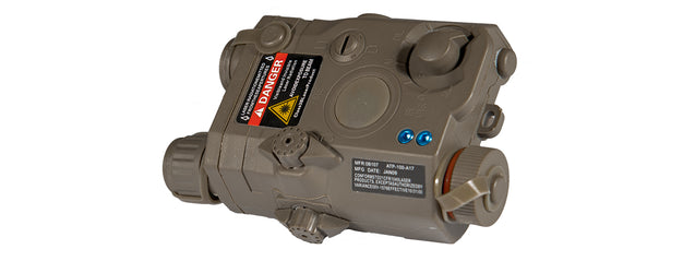 Peq-15 La-5 Battery Case + Red Laser (Color: Foliage Green))