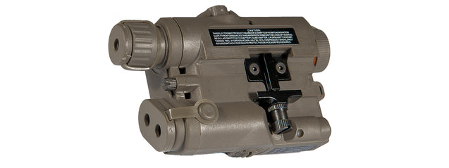 Peq-15 La-5 Battery Case + Red Laser (Color: Foliage Green))