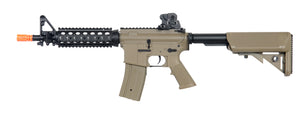 Golden Eagle JG F6624TAN Super Enhanced M4 CQB RIS AEG Metal Gear, Rail Covers, Polymer Body in Tan