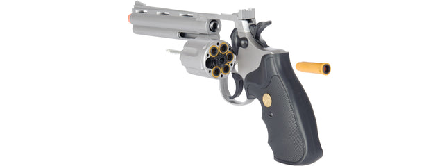 G36S UK Arms Spring Revolver Pistol (Silver) w/ Shells 6mm bb