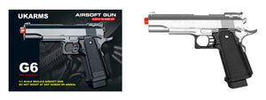 G6S Full Metal 1911 Style Airsoft Spring Pistol (Silver)