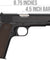 Golden Eagle IMF 3305 1911A1 Single Stack Semi-Auto GBB Metal Pistol, Bk