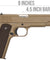 Golden Eagle IMF 3306 1911A1 Single Stack Semi-Auto GBB Metal Pistol, De