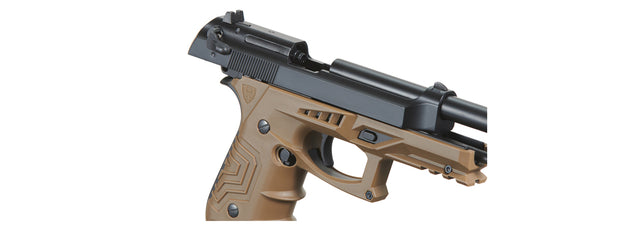 HFC Metal M92 Full-Automatic Co2 Gas Blowback Airsoft Pistol (Color: Black & Dark Earth)