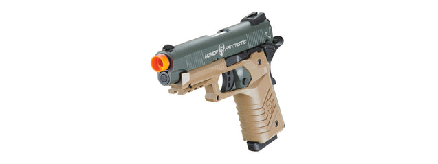 HFC Classic .45 Series Metal Green Gas Blowback Airsoft Pistol (Color: Black & Dark Earth)