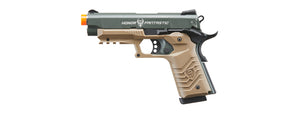 HFC Classic .45 Series Metal Green Gas Blowback Airsoft Pistol (Color: Black & Dark Earth)