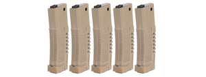 Elite Force Ares Amoeba 140Rd Aeg Airsoft 5 Pack Mag Set - Dark Earth