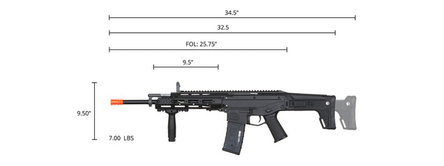 Airsoft Gun A&K Masada ACR Airsoft AEG Rifle (Color: Black)