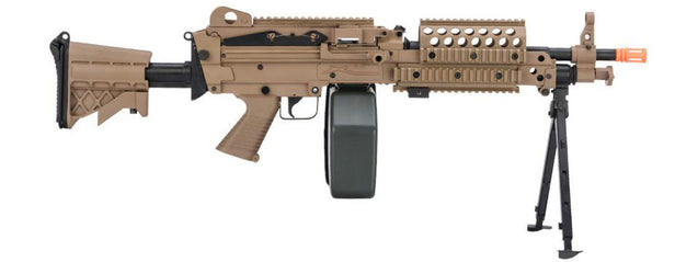 A&K MK46 M249 Saw Light Machine Gun w/ Polymer Receiver (Color: Tan) Airsoft Gun