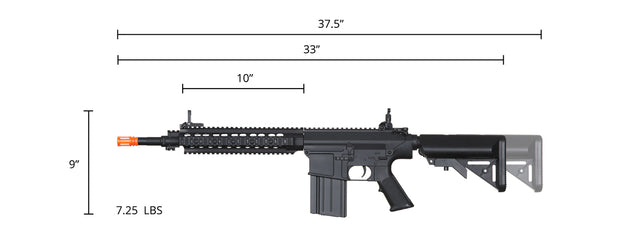 A&K Full Size SR25-K Precision Airsoft AEG Rifle (Color: Black)