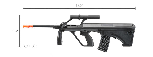 Army Armament Polymer Aug Aeg Airsoft Rifle W/ Scope (Color: Black)