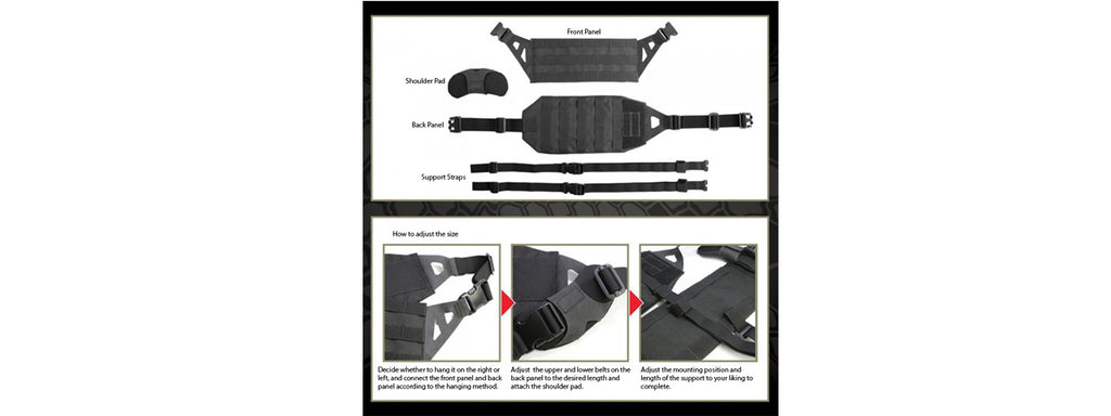 Laylax Cross Chest Lightweight Molle Bandolier Sling Rig (Color: Black ...