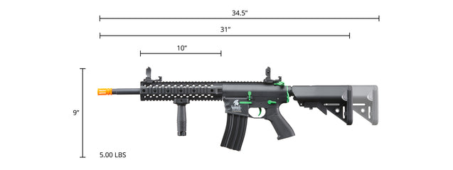 Airsoft Gun Lancer Tactical Gen 2 M4 Evo Airsoft AEG Rifle (Color: Black / Green)