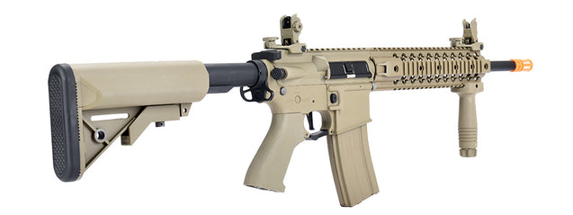 Lancer Tactical Airsoft Rifle Gun 370 - 395 FPS Hybrid Gen 2 M4 EVO Airsoft AEG Rifle (TAN)