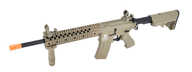 Lancer Tactical Airsoft Rifle Gun 370 - 395 FPS Hybrid Gen 2 M4 EVO Airsoft AEG Rifle (TAN)