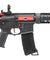 Lancer Tactical Gen 3 M4 Carbine SD AEG Airsoft Rifle Gun with Mock Suppressor (Color: Black with Red Accents)
