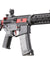 Lancer Tactical Gen 3 M4 Carbine SD AEG Airsoft Rifle Gun with Mock Suppressor (Color: Black with Red Accents)
