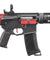 Lancer Tactical Gen 3 M4 Carbine SD AEG Airsoft Rifle Gun with Mock Suppressor (Color: Black with Red Accents)