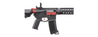 Lancer Tactical Gen 3 M4 Carbine SD AEG Airsoft Rifle Gun with Mock Suppressor (Color: Black with Red Accents)