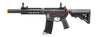 Lancer Tactical Gen 3 M4 Carbine SD AEG Airsoft Rifle Gun with Mock Suppressor (Color: Black with Red Accents)