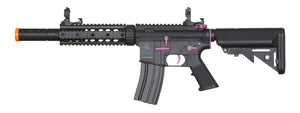 Airsoft Gun Lancer Tactical Gen 2 M4 SD Carbine Airsoft AEG Rifle with Mock Suppressor (Color: Black / Purple)