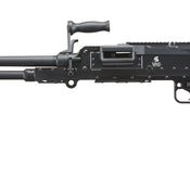 Airsoft Gun Lancer Tactical Full Metal M240W Airsoft AEG Squad Automatic Machine Gun with Box Magazine (Color: Black & Wood)