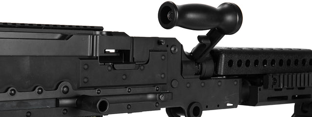 Lancer Tactical Full Metal M240 Airsoft AEG Squad Automatic Machine Gun with Box Magazine (Color: Black)