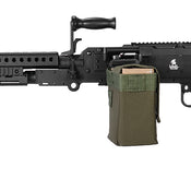 Lancer Tactical Full Metal M240 Airsoft AEG Squad Automatic Machine Gun with Box Magazine (Color: Black)