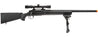 Airsoft Gun Lancer Tactical High FPS M24 Bolt Action Spring Powered Sniper Rifle w/ Scope & Bipod (Color: Black)