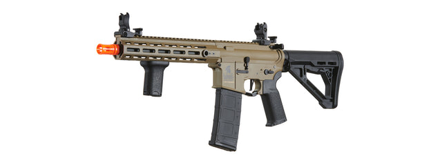 Lancer Tactical Gen 3 Hellion M-LOK 10" Airsoft M4 AEG with Delta Stock (Color: Tan)