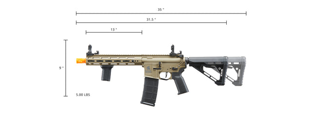 Lancer Tactical Gen 3 Hellion M-LOK 10" Airsoft M4 AEG with Delta Stock (Color: Tan)