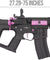 Lancer Tactical Airsoft Gun 370 - 395 FPS Enforcer BATTLE HAWK 7" Skeleton AEG - BLACK/PURPLE