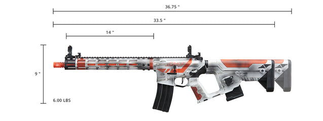 Lancer Tactical Archon 14" M-LOK Proline Series M4 Airsoft Rifle w/ Alpha Stock (Cerakote Color: Asiimov)