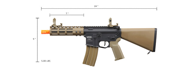 Airsoft Gun Lancer Tactical Archon 7" M-LOK Proline Series M4 Airsoft Rifle w/ Stubby Stock (Color: Two-Tone)