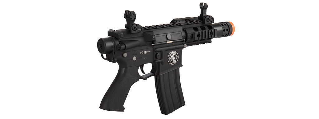 Lancer Tactical M4 708 Stubby Airsoft Gun AEG w/ Peq Box (Color: Black ...