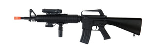 Well M16A3 Spring Rifle w/Laser, Flashlight, and Vertical Grip Airsoft Gun