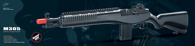 Double Eagle M305F M14 Spring Powered Rifle (COLOR: BLACK)