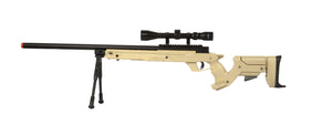 Wellfire SR22 Bolt Action Type 22 Sniper Rifle W/ Scope + Bipod - Tan